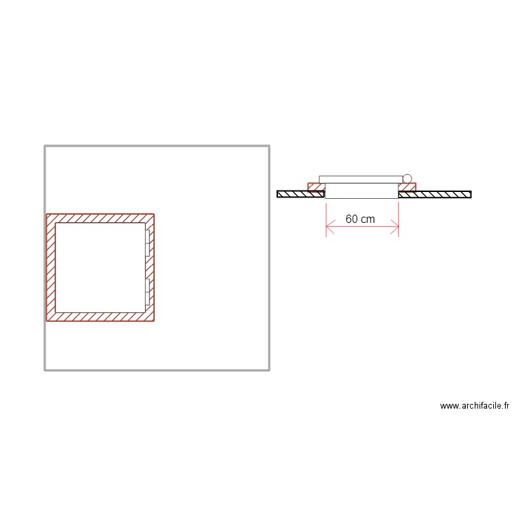 trappe de service. Plan de 2 pièces et 29 m2