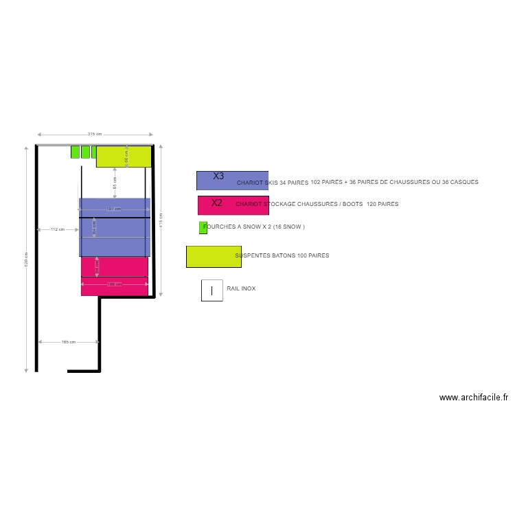 INSA LYON 2     Agencement montant noir mat . Plan de 0 pièce et 0 m2