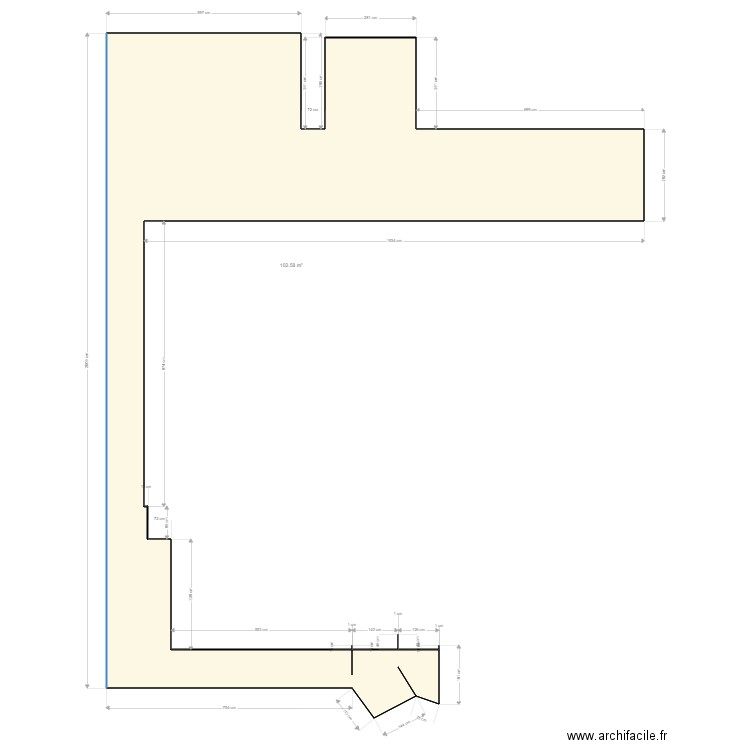 saez thuir. Plan de 1 pièce et 103 m2