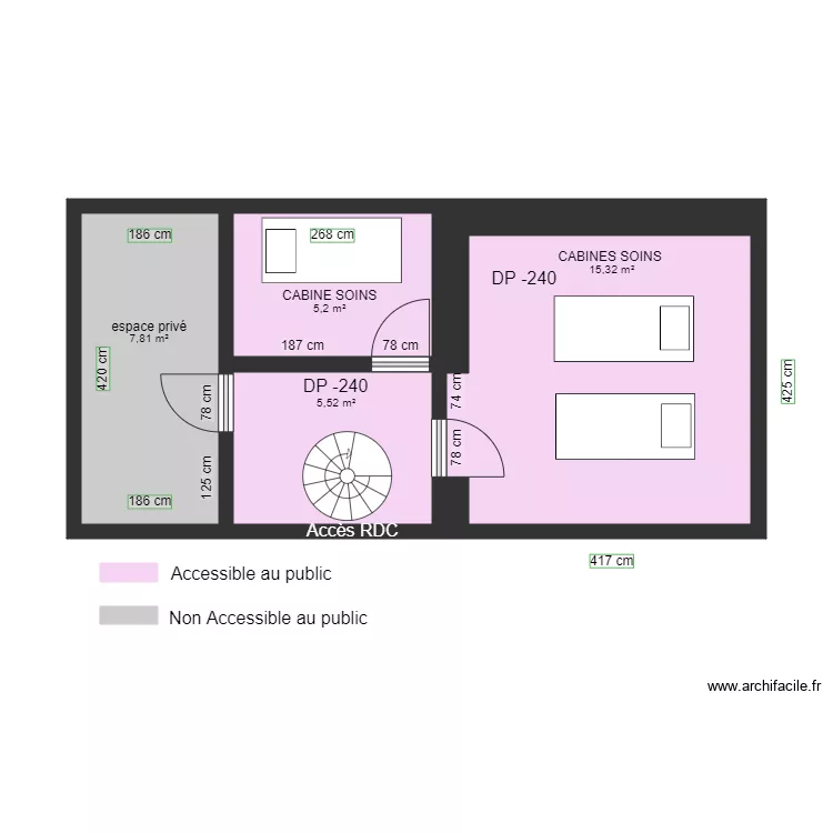 IVANKA SPA SOUS SOL AVANT TRAVAUX. Plan de 