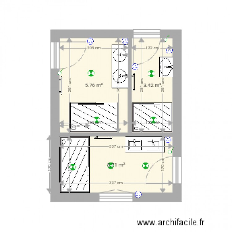 Salle de bain étage 2. Plan de 0 pièce et 0 m2