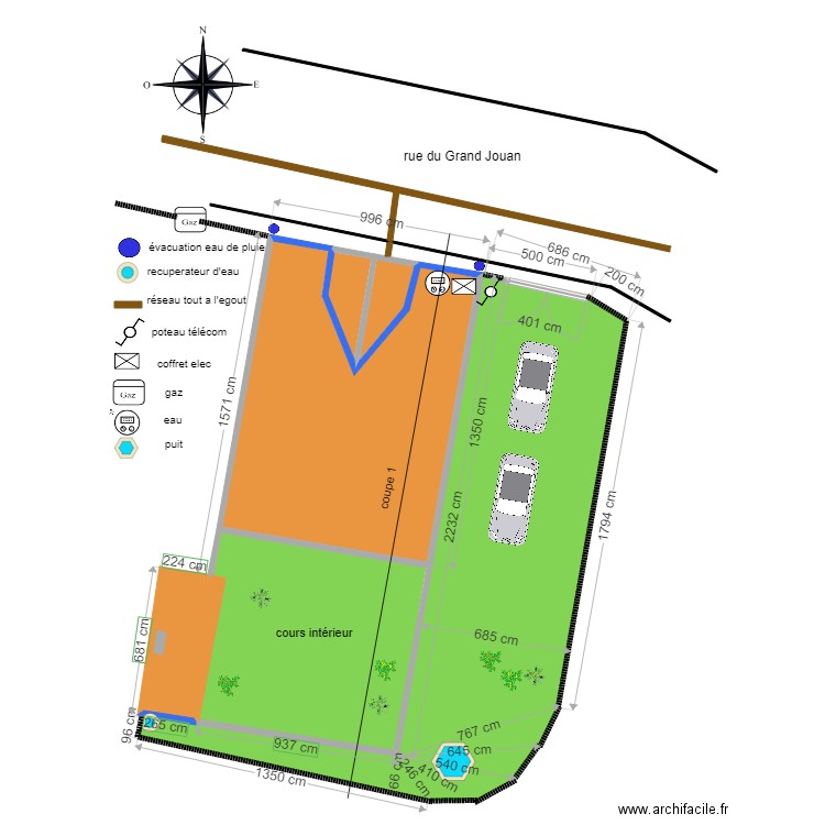 plan de masse après. Plan de 0 pièce et 0 m2