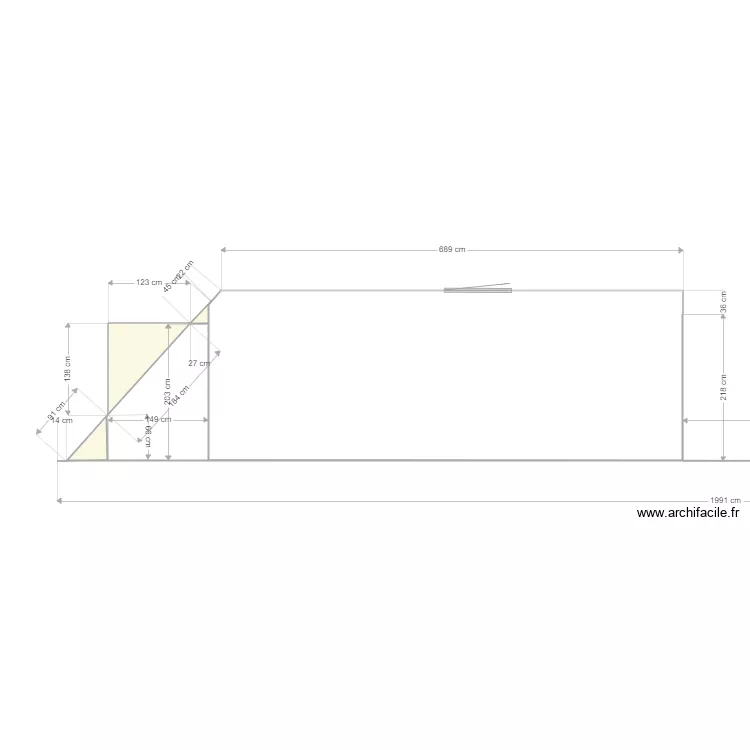 Coupe appart A 208. Plan de 