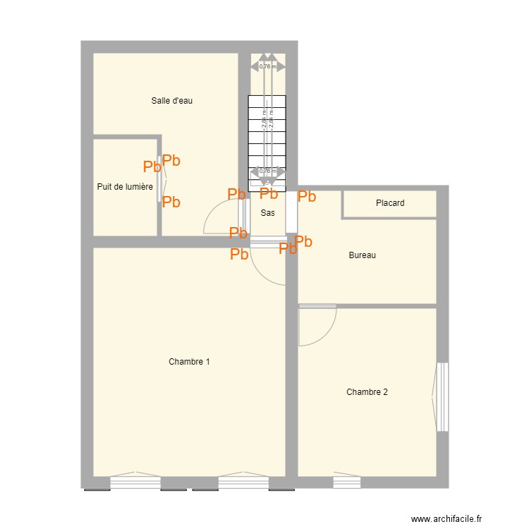 Croquis BEAUSSET Etage. Plan de 8 pièces et 53 m2