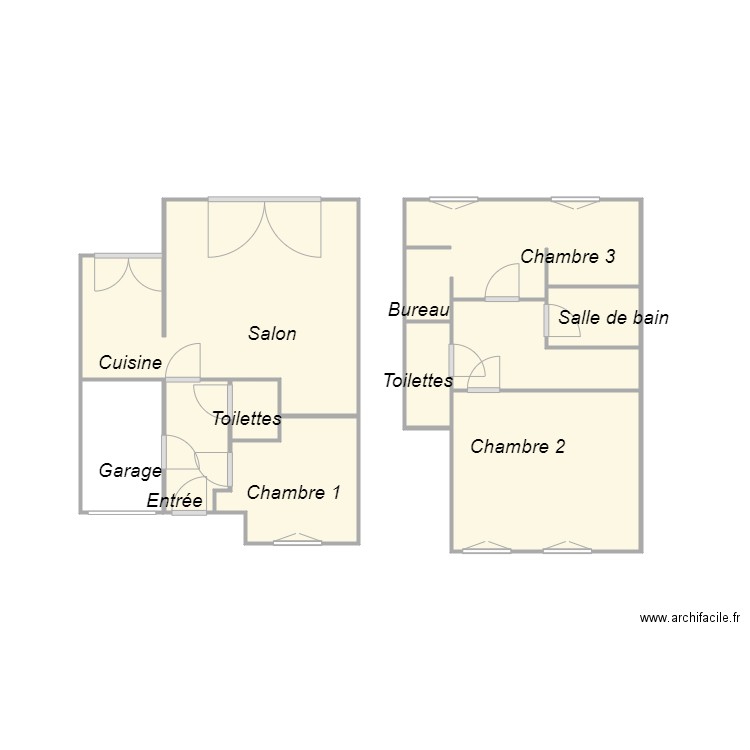 Croquis DELICQUE. Plan de 9 pièces et 22 m2