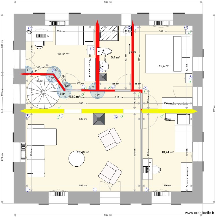 2e étage version 2 finale. Plan de 0 pièce et 0 m2