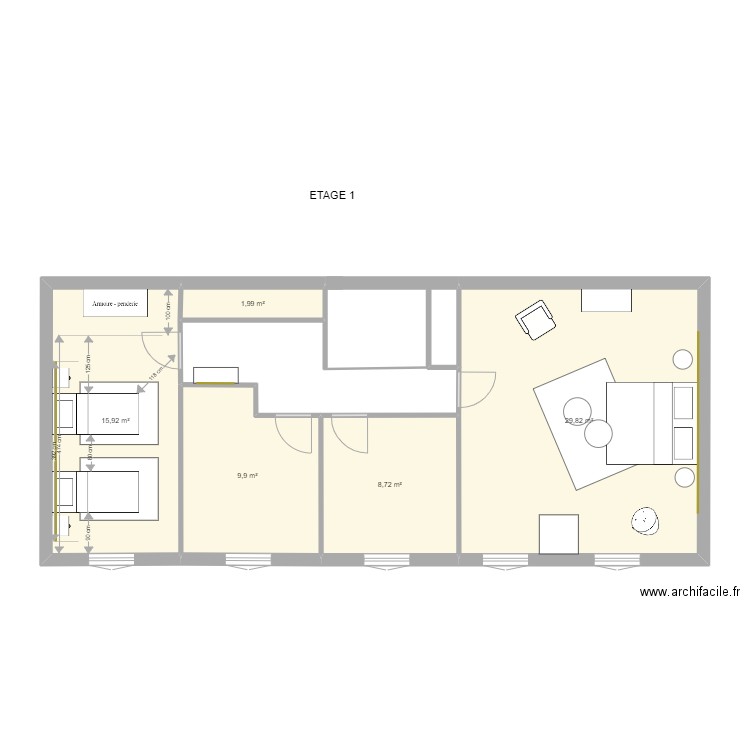 ETAGE 2. Plan de 11 pièces et 146 m2