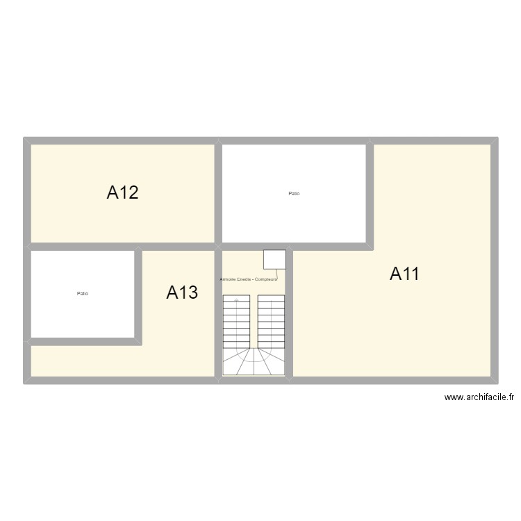 Bagnère de Bigorre 1 - 1er étage. Plan de 6 pièces et 141 m2