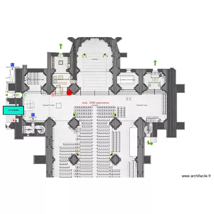 LB cath&eacute;drale St Pierre. Plan de 