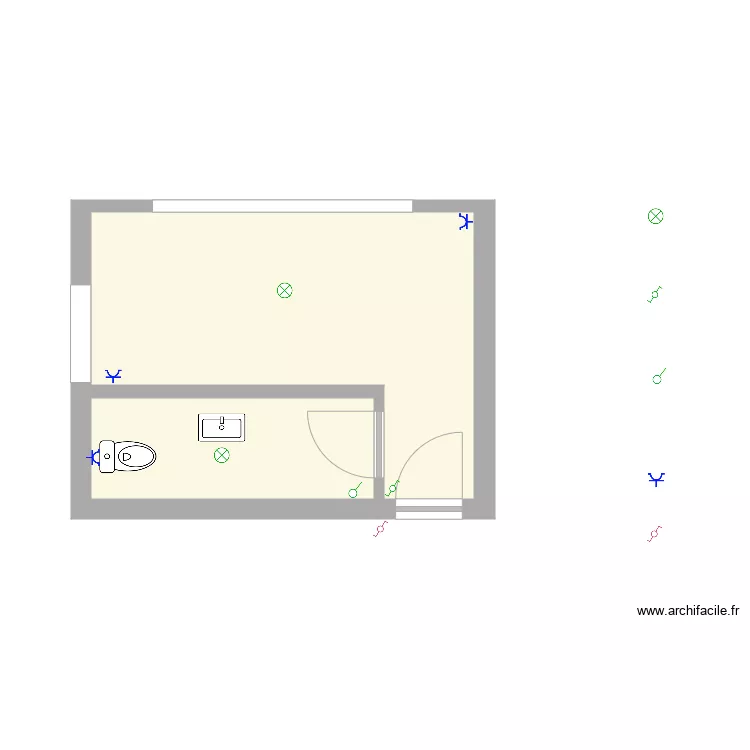 salon sejour2 wc. Plan de 