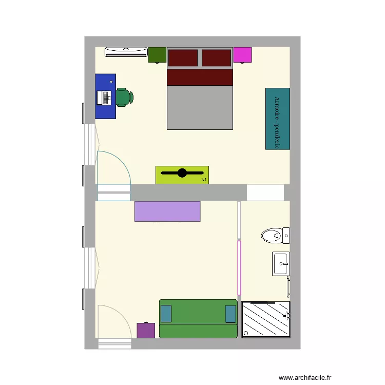 Chambre trois. Plan de 