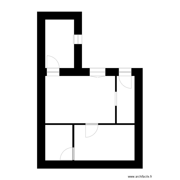 St-M 7. Plan de 5 pièces et 36 m2