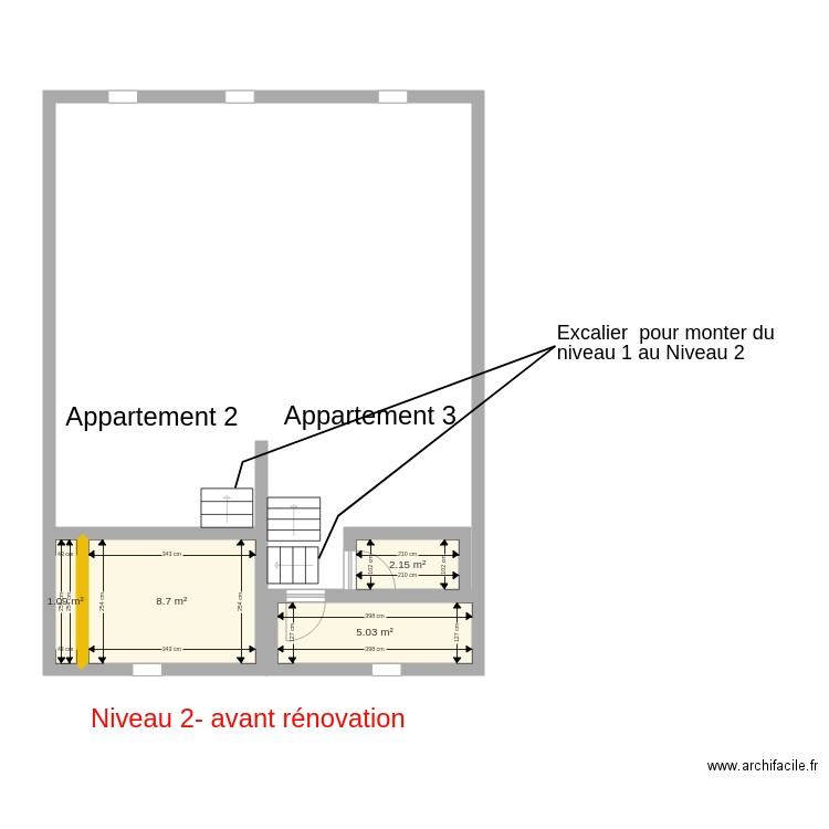 Picquigny deuxiem Etage avant travaux. Plan de 0 pièce et 0 m2