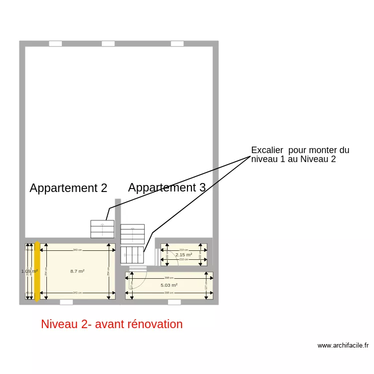 Picquigny deuxiem Etage avant travaux. Plan de 