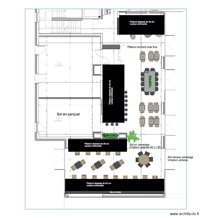 Brasserie plafond. Plan de 0 pièce et 0 m2