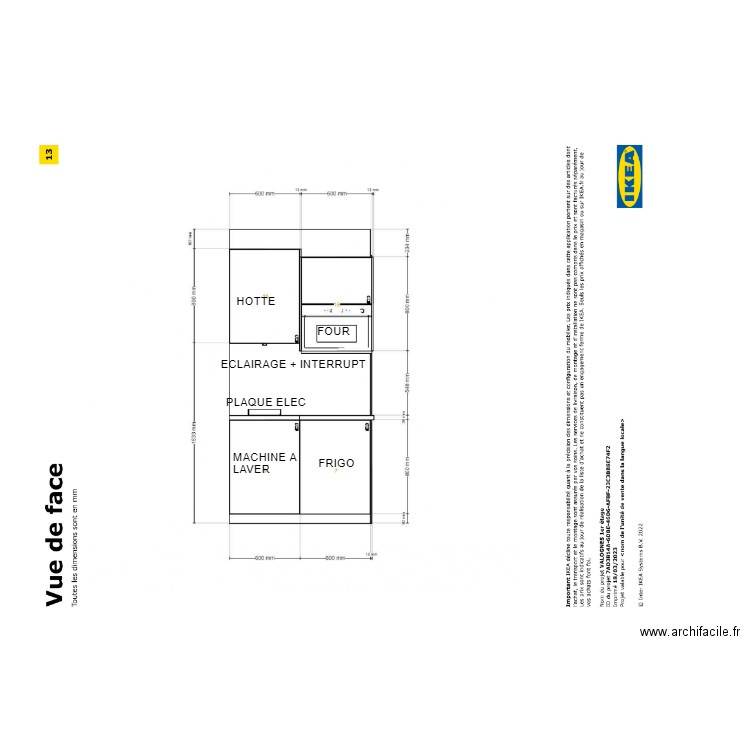 FACADE CUISINE 2. Plan de 0 pièce et 0 m2