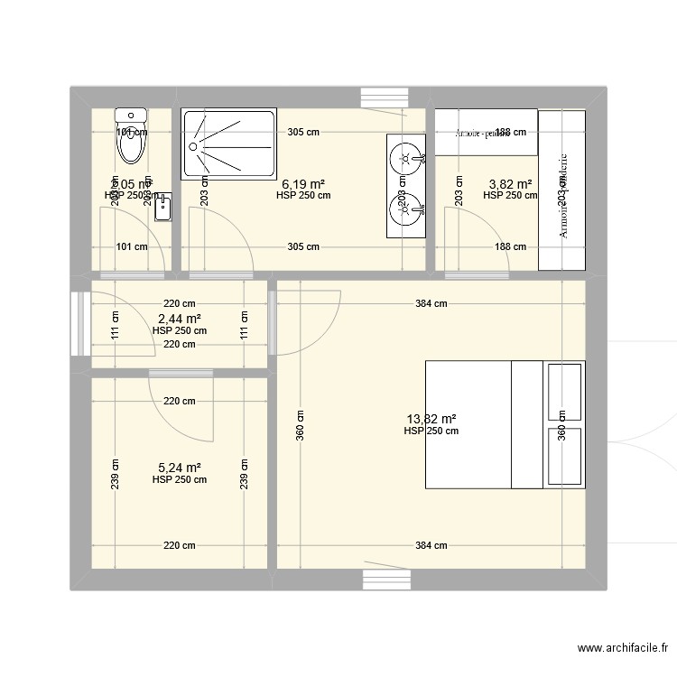 Brandouille.Grange.RDC.V1.0. Plan de 17 pièces et 134 m2