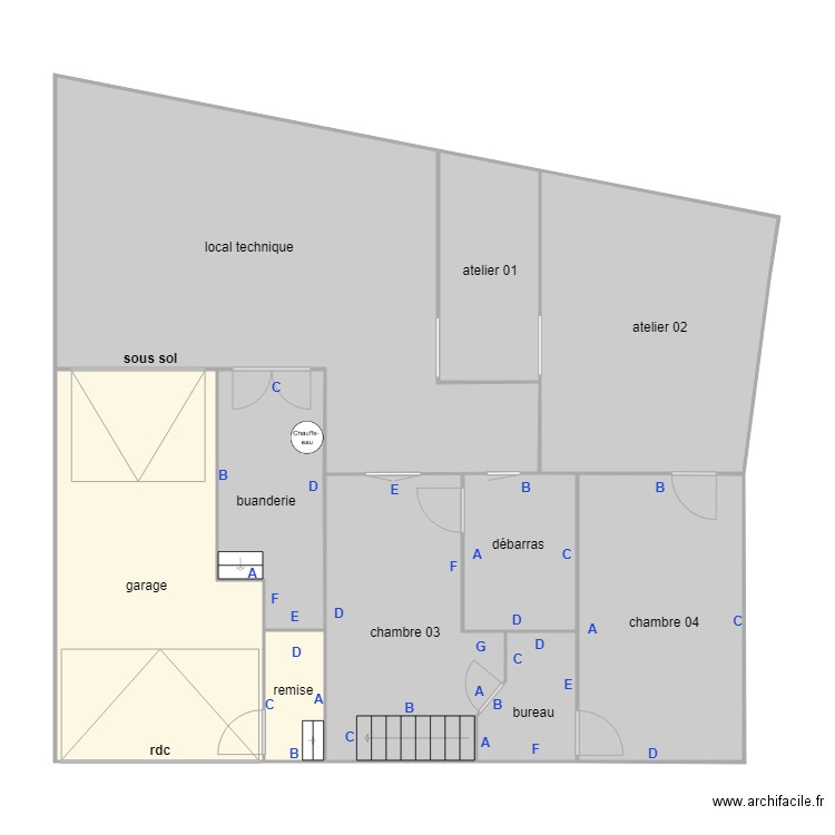 LUMET SOUS SOL PB. Plan de 0 pièce et 0 m2