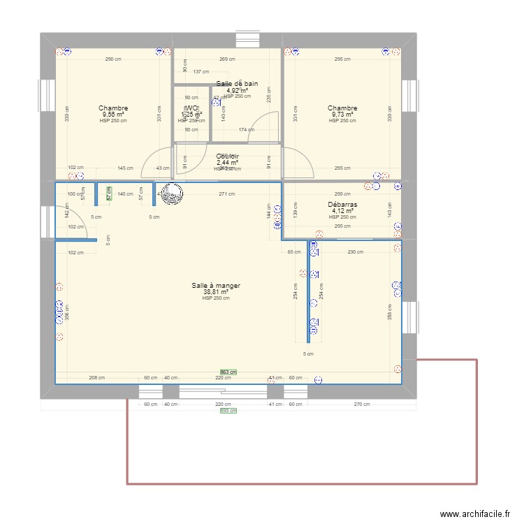 Puy st Martin 2. Plan de 7 pièces et 71 m2