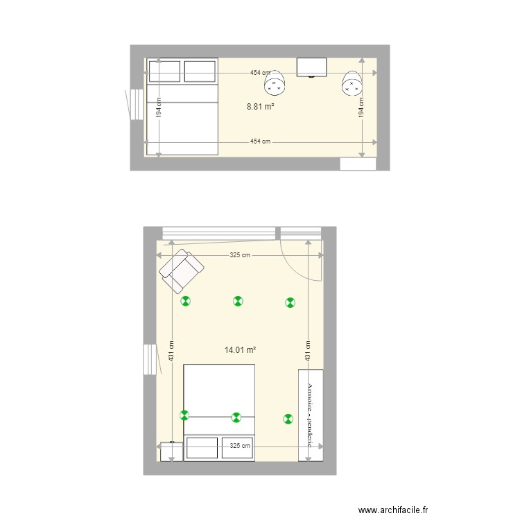 chambres3. Plan de 0 pièce et 0 m2