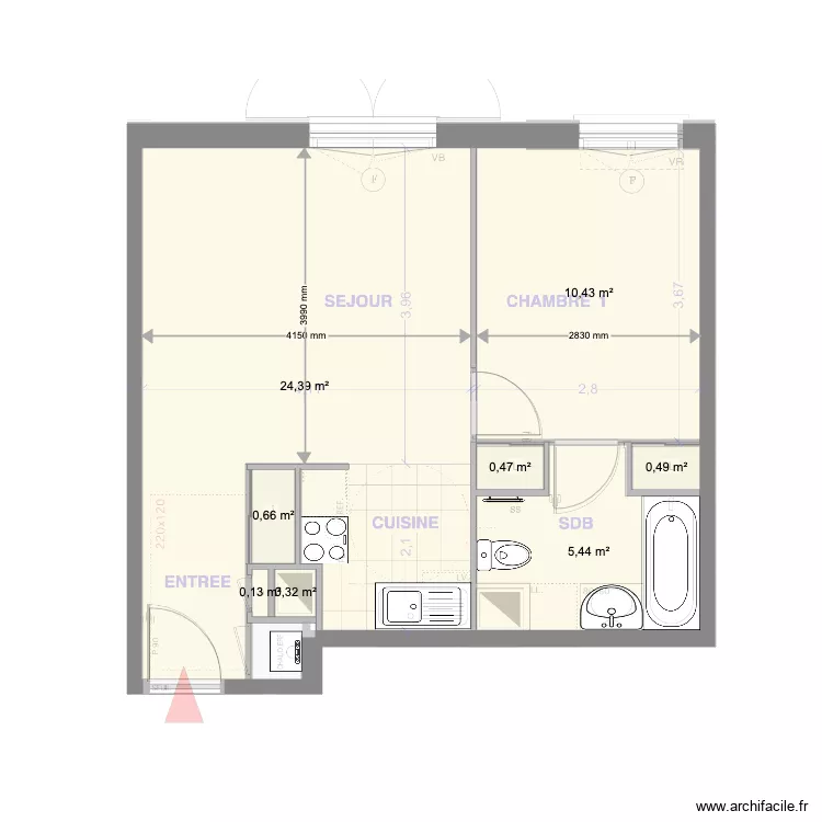 Appartement FloFlo. Plan de 