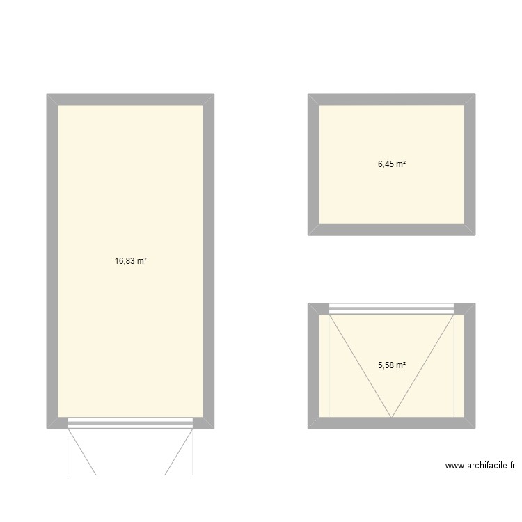 garage. Plan de 3 pièces et 29 m2