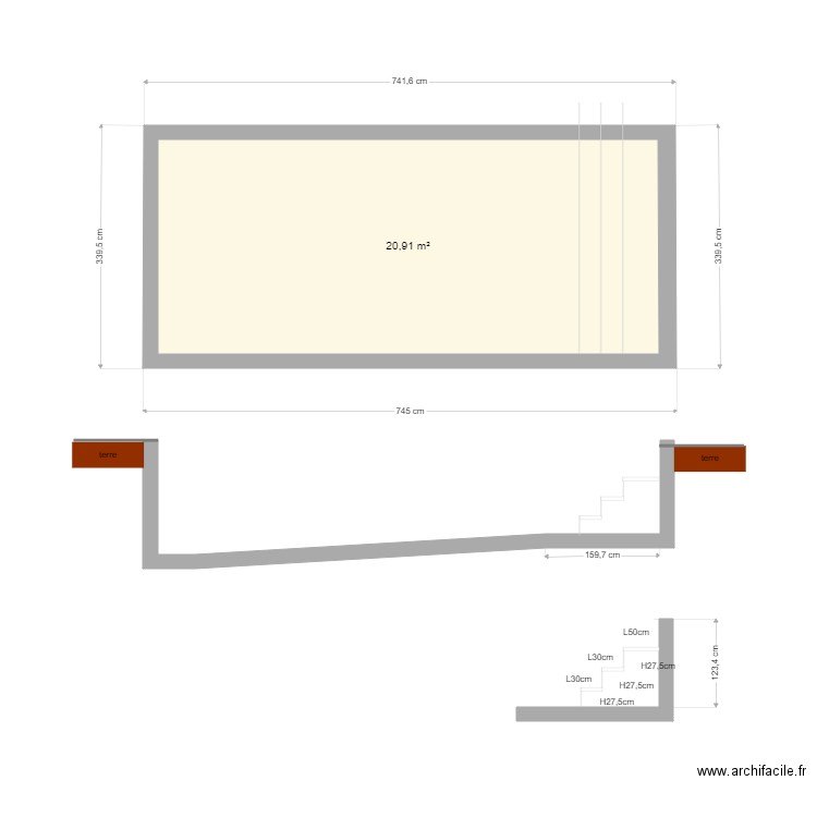 PISCINE 7x3 m. Plan de 0 pièce et 0 m2