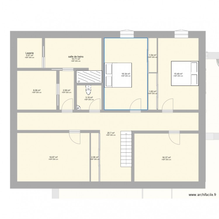 plassac etage projet decembre 2018 5 validation archi. Plan de 0 pièce et 0 m2