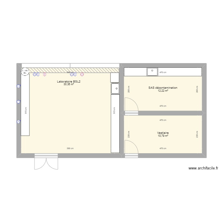 Laboratoire actuel. Plan de 0 pièce et 0 m2