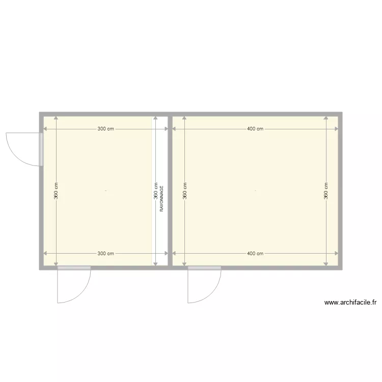 chambre froide. Plan de 