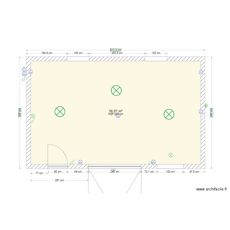 futur garage. Plan de 1 pièce et 36 m2