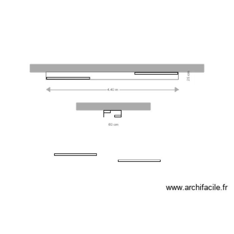 Faux Plafond vue de cote et de dessous. Plan de Faux Plafond vue de cote et de dessous. Plan de