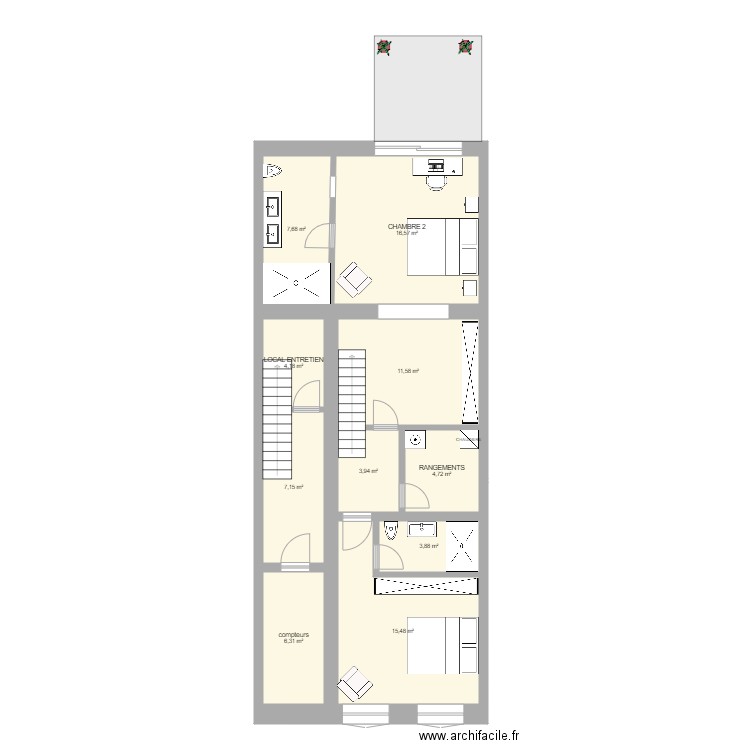 DEFACQ SS V5bis. Plan de 10 pièces et 81 m2