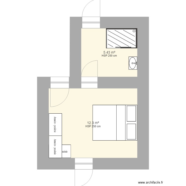 chambre mesures nouvelles. Plan de 0 pièce et 0 m2