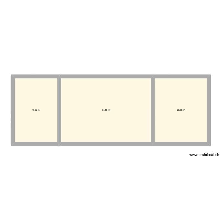 dom2. Plan de 3 pièces et 71 m2