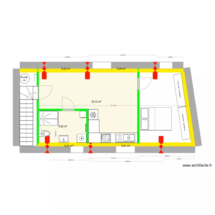 Studio 6. Plan de 