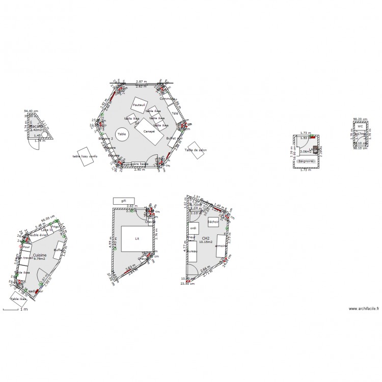 Meubles. Plan de 0 pièce et 0 m2