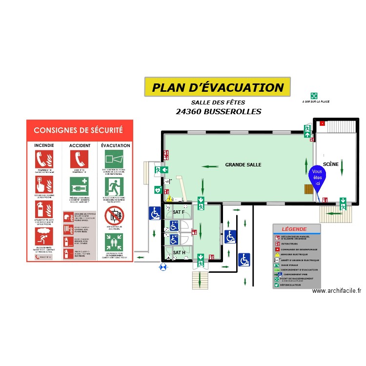 BUSSEROLLES SDF 3. Plan de 10 pièces et 295 m2