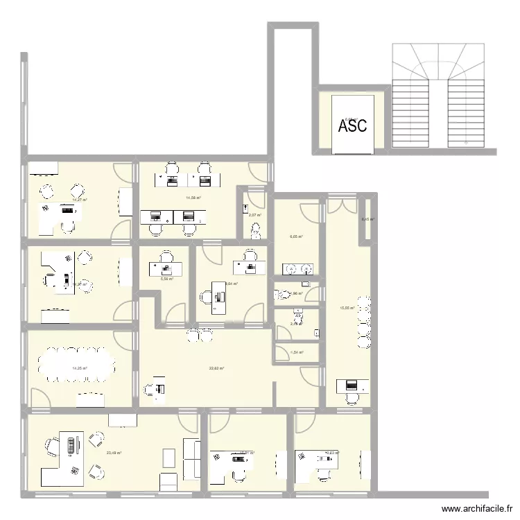 dfhs. Plan de 18  et 177 m²