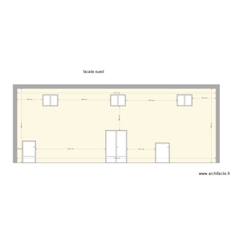 facade ouest. Plan de 0 pièce et 0 m2