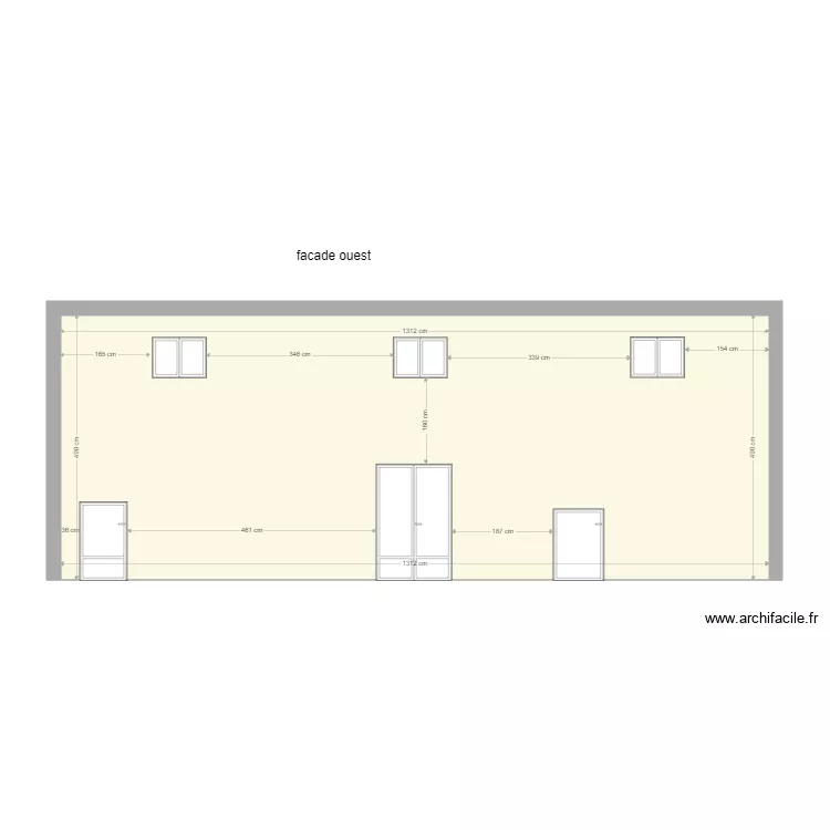 facade ouest. Plan de 