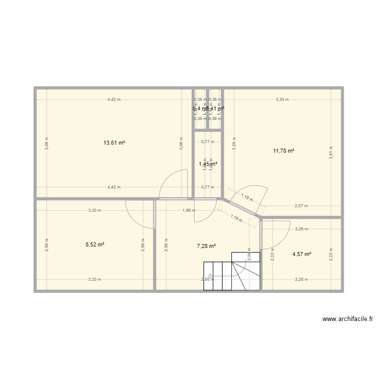 1er. Plan de 8 pièces et 48 m2