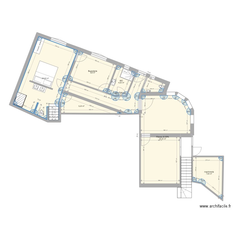 Maison San Agustin RDC. Plan de 7 pièces et 95 m2