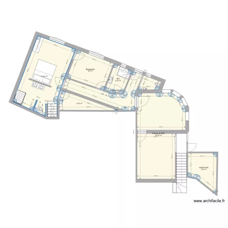 Maison San Agustin RDC. Plan de 