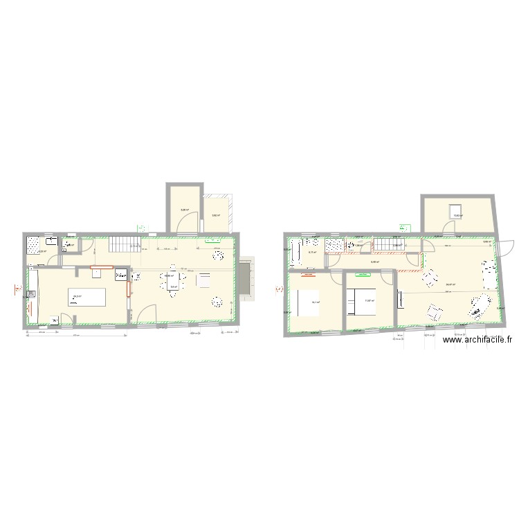 petite maison 3 2 22 étage 1 option 5. Plan de 0 pièce et 0 m2