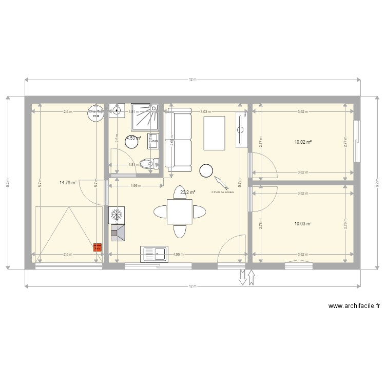Le Moulin decembre 2021 Projet Maison T3 Version 4. Plan de 0 pièce et 0 m2