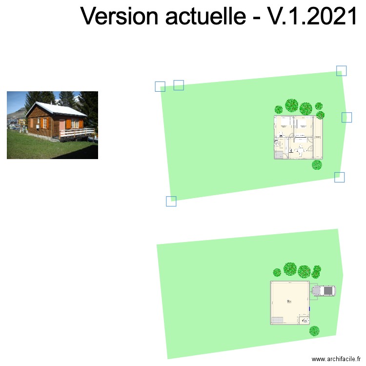 2 Alpes. Plan de 7 pièces et 90 m2