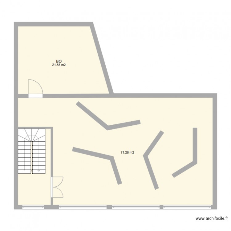 Empty Art Gallery F2. Plan de 0 pièce et 0 m2