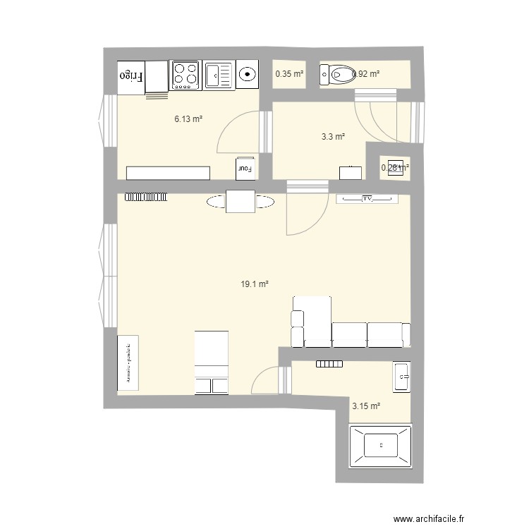 appart. Plan de 0 pièce et 0 m2