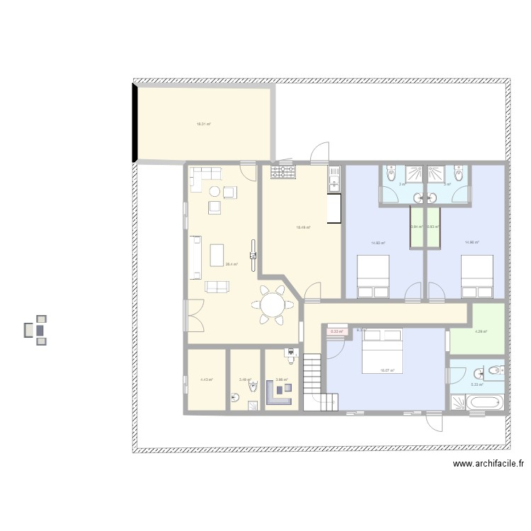 RDC Duplex Adiapoto. Plan de 0 pièce et 0 m2